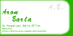 aron barla business card